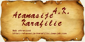 Atanasije Karafilić vizit kartica